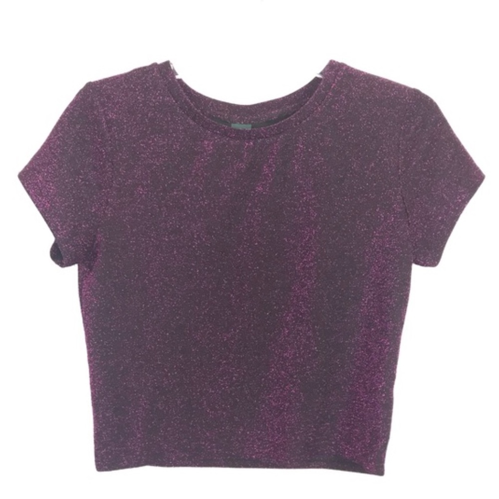 Wild Fable Purple Sparkly Short Sleeve Shirt Top